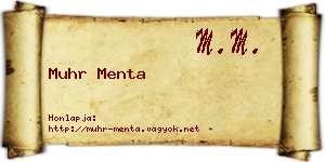 Muhr Menta névjegykártya